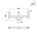Albert Outdoor Top Type No. 1009 for Mast lights with plait measure Ø 7.6cm, 2-way, width 90cm, black
