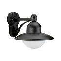Outdoor Wall luminaire Country style Hat shape round Type No. 1850, IP44, E27 QA55 max. 57W, cast alu / glass, black matt
