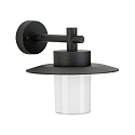 Outdoor Wall luminaire Country style Hat shape flat Type No. 1852, IP44, E27 QA55 max. 57W, cast alu / opal glass, black matt