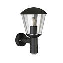 Außenwandleuchte Typ Nr. 1854, mit Bewegungsmelder (Typ Nr. 1855), IP54 IK08, E27 QA55  57W, Aluminium / klar, Schwarz matt
