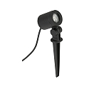 Ground spike Spot Type No. 2197, IP54, GU10 PAR16 max. 50W, swiveling, cast alu / glass, incl. connector cable, black