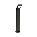 LED Bollard light Type No. 2296, IP44, height 90cm, 14W 3000K 1400lm, swiveling 90° stepless, cast alu / glass, black matt