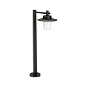 Path light Country style Hat shape flat Type No. 4152, IP44, 88.5cm, E27 QA55 max. 57W, cast alu / opal glass, black matt