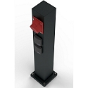 Albert socket column TYPE NO 4407A 3-fold, assembled, without switching function, black