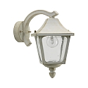 Outdoor Wall luminaire Country style square Type No. 1821, hanging with wall bracket, IP44, E27, cast alu glass, white-gold