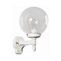 Outdoor Wall luminaire Type No. 0698, ball- 20cm, E27, cast alu / bubble glass clear, white