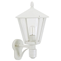 Outdoor Wall luminaire Country style modern Type No. 1814 with motion detector (Type No. 1815), E27, cast alu, white matt