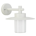 Outdoor Wall luminaire Country style Hat shape flat Type No. 1852, IP44, E27 QA55 max. 57W, cast alu / opal glass, white