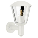 Außenwandleuchte Typ Nr. 1854, mit Bewegungsmelder (Typ Nr. 1855), IP54 IK08, E27 QA55  57W, Aluminium / klar, Weiß