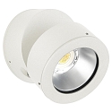 LED Auenwand-Strahler Typ Nr. 2389, IP54, 12W 3000K 1200lm 30, dreh- und schwenkbar, dimmbar, Alu-Guss / Glas, Wei matt