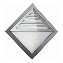 Outdoor Wall luminaire Type No. 0220, pyramid with roof cover, IP44, 34.5 x 34.5cm, E27 QA55 max. 57W, stainless steel