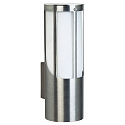 Outdoor Wall luminaire Type No. 0256, IP44, E27 QA55 max. 57W, stainless steel / opal glass