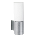 LED Outdoor Wall luminaire Type No. 0277, IP44, 10W 3000K 900lm, cast alu / opal glass, dimmable, silver matt