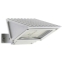 Outdoor LED Fl�chenstrahler Typ Nr. 2411, IP54, 32W 3000K 3200lm, schwenkbar, dimmbar, Alu-Guss / Borosilikatglas, Silber matt