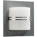 Outdoor Wall luminaire Type No. 6058, IP44, half round, 25 x 25cm, E27 QA55 max. 57W, stainless steel matt / opal