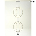 Axolight Luci a sospesione SP LIAISON M 4 4-Lampadine, 2 elemento IP20, oro opaco, nero dimmerabile