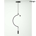 Axolight LED pendant luminaire SP LIAISON P 1, 9W, 2700K, 671lm, IP20, black