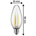 HWH Ampoule  filament forme bougie C35 commutable E27 4,5W 470lm 2700K 300 CRI > 90 