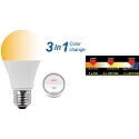 HWH Lampe LED forme poire A60 CCT Switch, commutable E27 10W 810lm 2700,6500,4000K 200 CRI >80 