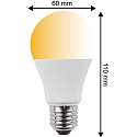 HWH Lampe LED forme poire A60 CCT Switch, commutable E27 10W 810lm 2700,6500,4000K 200 CRI >80 