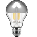 LED Kopfspiegel-Filament Birnenform, E27, 7W 2700K 645lm 180°, Glas klar / Spiegelkopf Silber