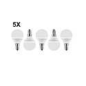 HWH LED Lampe globe SMD MULTI G45 lot de 5 E14 5W 470lm 2700K 200 CRI >80 