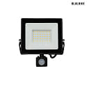 floodlight swivelling, with sensor IP44, black 