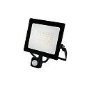 HWH LED Fluter, 110, 50W, 4000K, 4300lm, IP44, mit PIR-Sensor, schwenkbar, schwarz