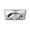 NV-Einbaustrahler BREENA-S, IP20, eckig, 8.3cm, 12V AC, GX5.3 max. 13W, schwenkbar, Zink-Guss, Chrom glänzend