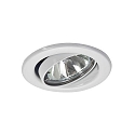 Recessed LV spot, IP20, 12V AC, round, GX5.3 max. 50W, swivelling, white