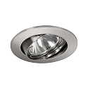 Recessed LV spot, IP20, round Ø 8cm, 12V AC, GX5.3 max. 50W, swivelling, matt chrome
