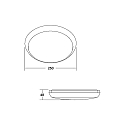 Brumberg Outdoor LED Aufbauleuchte MAKIRA, IP65 IK08, � 25cm, 230V, 18W 2700/3000/4000K (CCT), strukturschwarz / opal, dimmbar