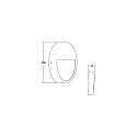 Brumberg outdoor wall luminaire EYE half round, CCT Switch, impact resistant IP65, white matt 