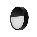 Outdoor LED wall luminaire EYE with partial cover, IP65, 230V, 12W 3000/4000/5700K 1000lm 110, structured black / opal