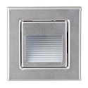Luminaire d'encastrement mural  angulaire IP20, acier inoxydable, dégager