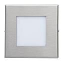 Luminaire d'encastrement mural  angulaire IP20, acier inoxydable, opale