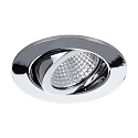 LED Einbaustrahler, IP20, rund, Ø 8.2cm, Plug&Play 350mA, 7W 2700K 740lm 38°, schwenkbar 30°, Chrom