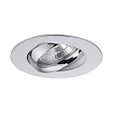 Brumberg Recessed LED spot INDIWO83, IP44, round,  9.5cm, Plug&Play 350mA, 5.5W 3000K 550lm 36, swivelling 30, chrome