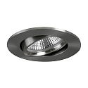 Recessed LED spot INDIWO68, IP20, cover round,  8cm, Plug&Play 350mA, 5.5W 3000K 550lm 36, swivelling 15, matt titanium