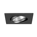 Recessed LED spot INDIWO68, IP20, cover square, 8 x 8cm, Plug&Play 350mA, 5.5W 3000K 550lm 36, swivelling 15, matt titanium