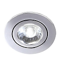 LED Einbaustrahler DISC mit Linsenoptik, IP44, Ø 8.2cm, Plug&Play 350mA, schwenkbar 30°, 6W 4000K 720lm 38°, Chrom