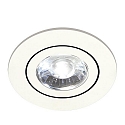 LED Einbaustrahler DISC mit Linsenoptik, IP44, Ø 8.2cm, Plug&Play 350mA, schwenkbar 30°, 6W 4000K 720lm 38°, Weiß