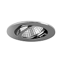 Outdoor LED Einbaustrahler, IP65, rund,  8.2cm, Plug&Play 350mA, 6W 3000K 650lm 38, schwenkbar 30, Chrom