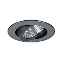 LED Einbaustrahler, IP20, rund, Ø 8.2cm, Plug&Play 350mA, 7W 3000K 740lm 38°, schwenkbar 30°, Titan matt