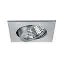 LED Einbaustrahler, IP20, quadratisch, 8.2 x 8.2cm, Plug&Play 350mA, 7W 3000K 740lm 38°, schwenkbar 30°, Alu matt