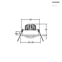 Brumberg LED Einbaustrahler PAYTON S, IP20, 350 mA, IP20, 3W, 38°, 2700K, 290lm, quadratisch, schwenkbar, weiß, dimmbar
