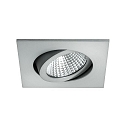 LED Einbaustrahler LAKIL-S, 8.2 x 8.2cm, 350mA (ohne BG), 6W 1800-3000K 460lm 38°, dim2warm, schwenkbar, alu matt