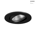 LED Einbaustrahler INDIWO68-R, IP20, rund,  8cm, 350mA P&P, 6W 1800-3000K 430lm 36, CRi >95, schwenkbar, dimmbar, schwarz