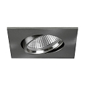 Recessed LED spot INDIWO68, IP20, square, 350mA, 5.5W 3000-1800K 550lm 36, swivelling, dim2warm, matt nickel