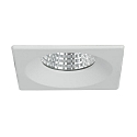 Recessed LED downlight BOWL, IP20, square, 9.2 x 9.2cm, 700mA, 7W 3000K 630lm 30, white / clear